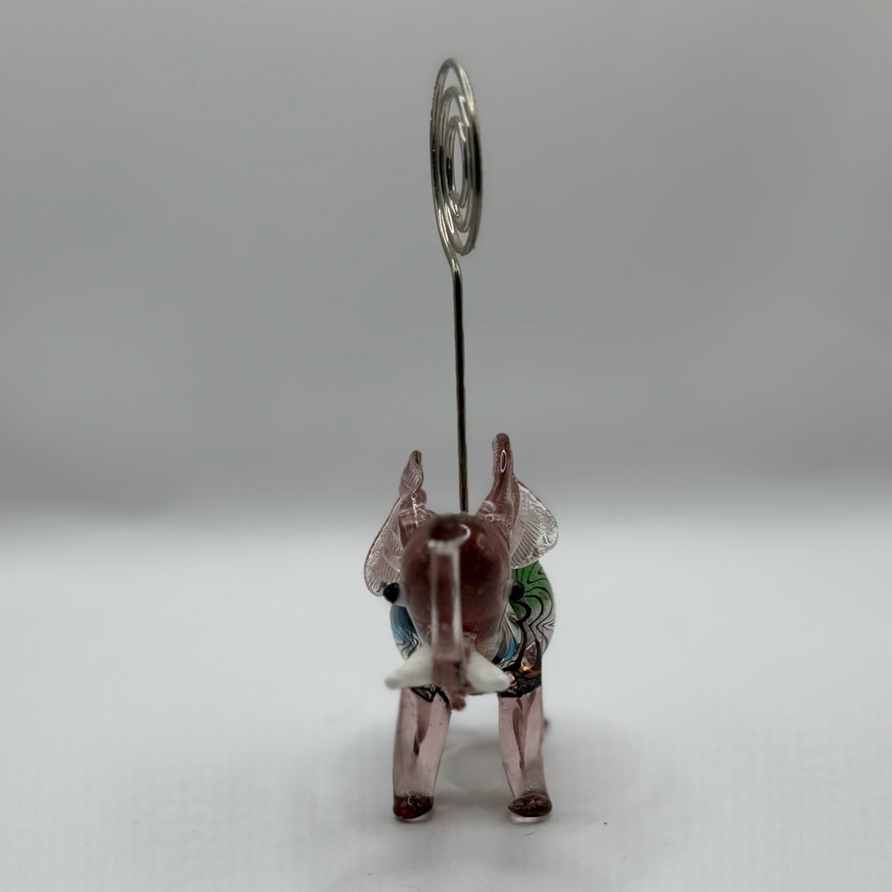Glass Elephant photo or card holder - Picture 3 of 8